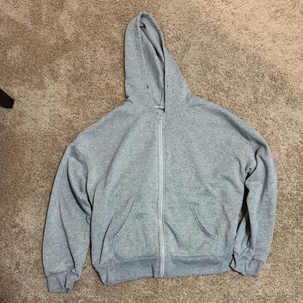 ROMWE Men's Gray Zip-Up Sweater